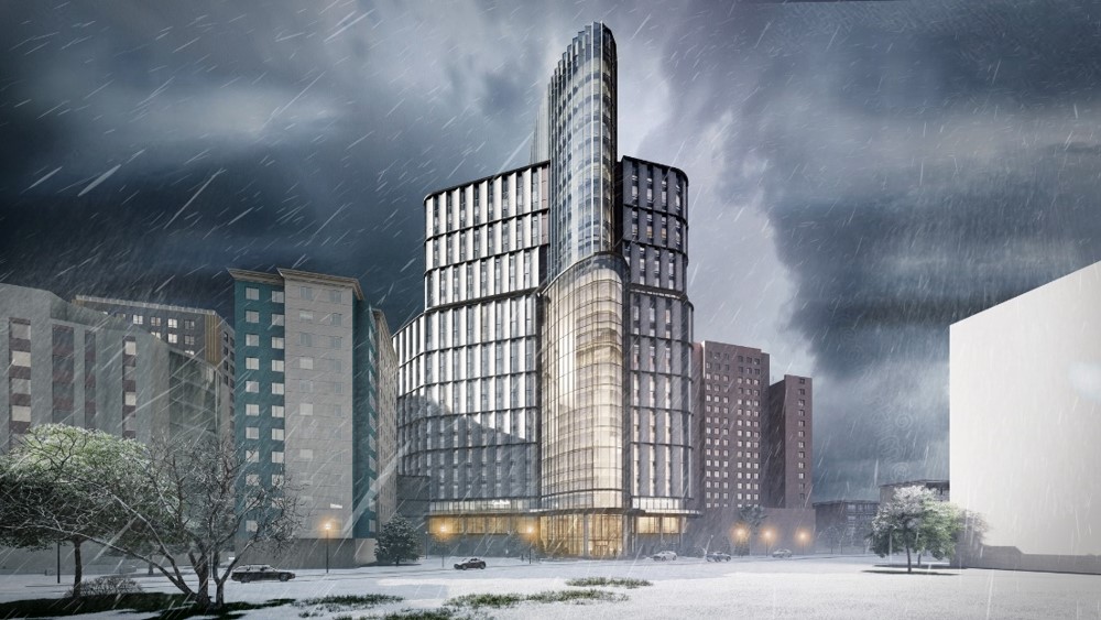 25 floors mixed use building concept